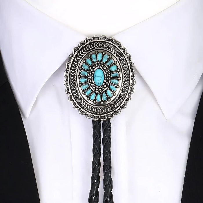 Antique turquoise bolo tie, photo 3