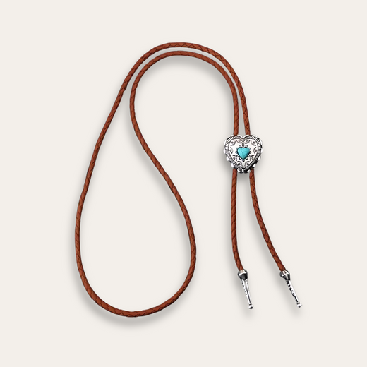 Heart bolo tie, brown finish