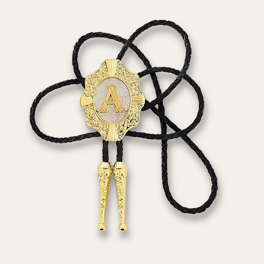 Letter bolo tie, a finish