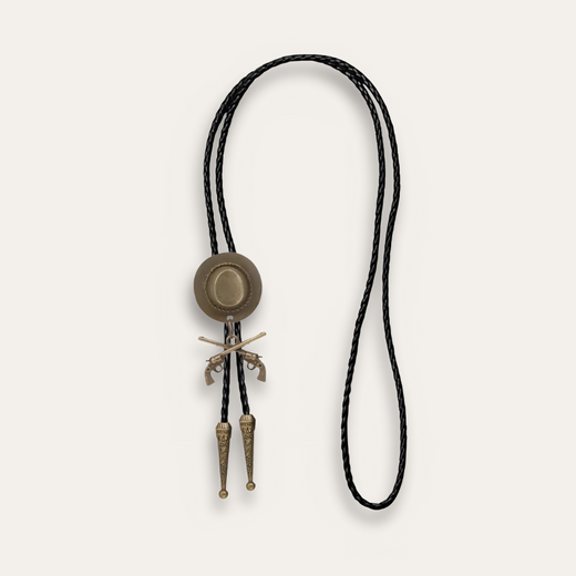 Revolver bolo tie, bronze finish