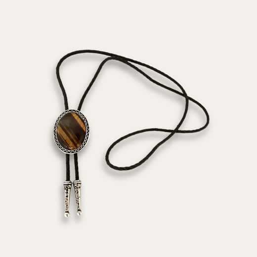 Tigers eye bolo tie
