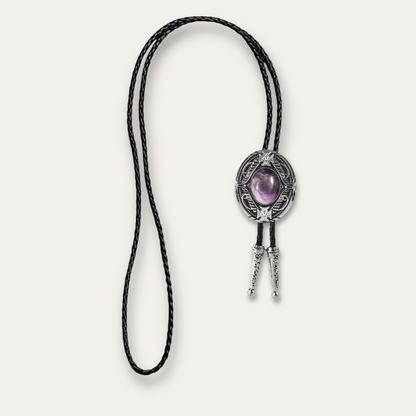 Amethyst bolo tie