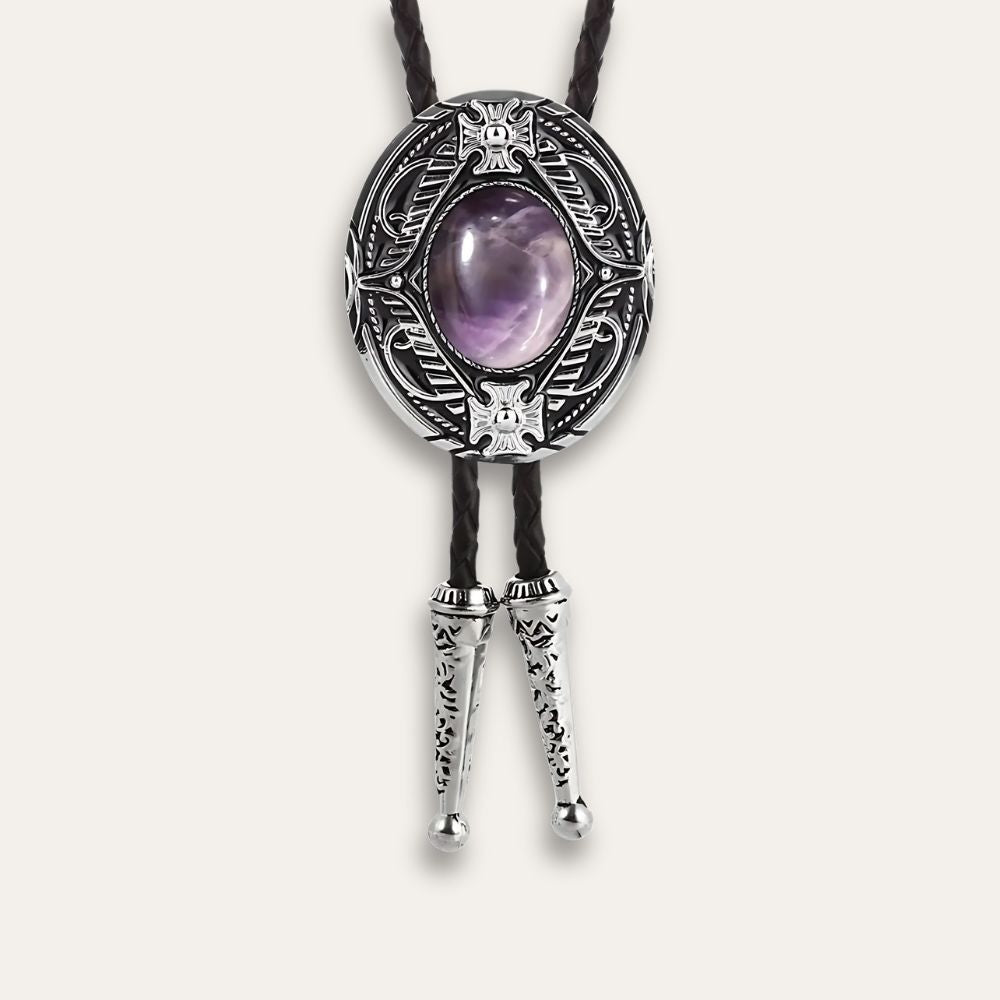 Amethyst bolo tie