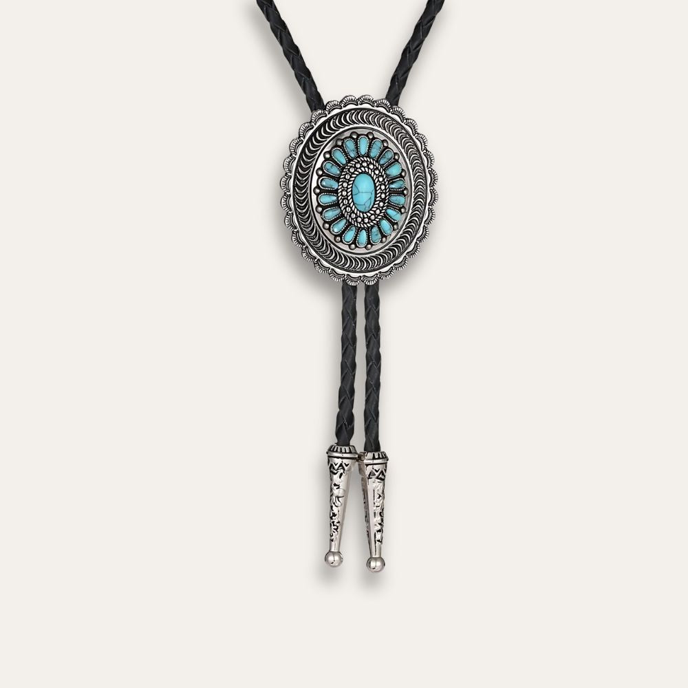 Antique turquoise bolo tie