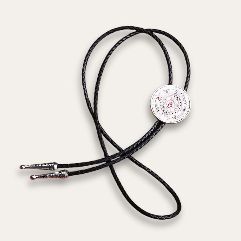 Aztec bolo tie, white finish