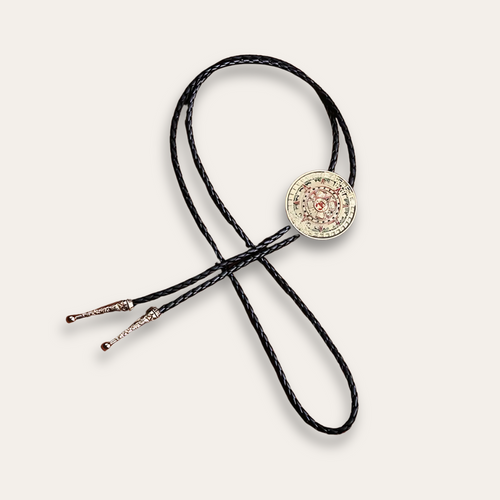 Aztec bolo tie, beige finish