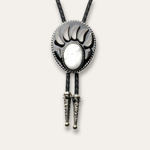 Bear Paw Bolo Tie, white colorway