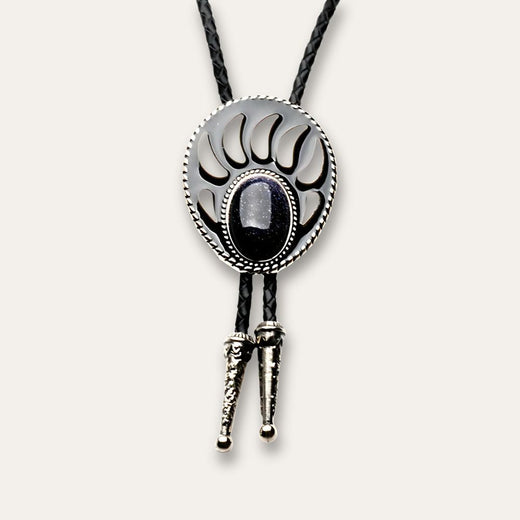 Bear Paw Bolo Tie, black colorway