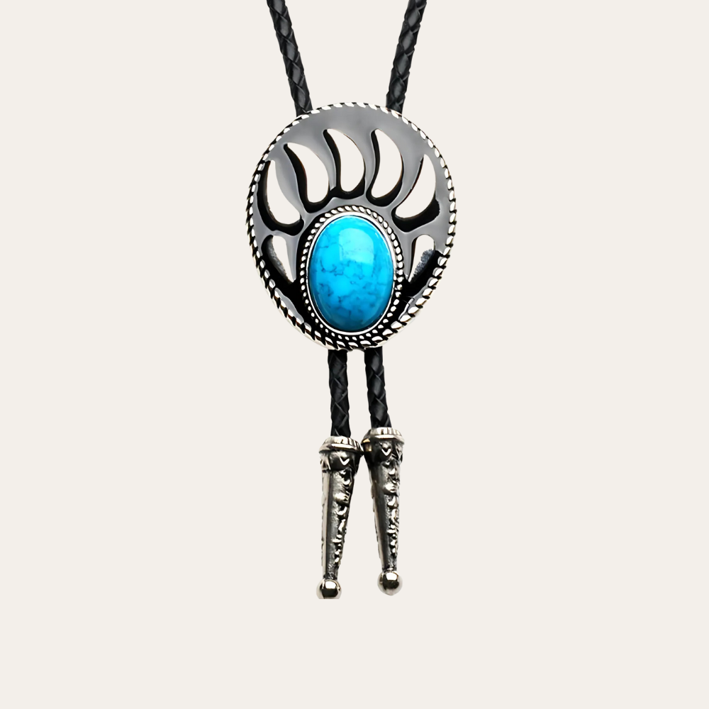 Bear paw bolo tie