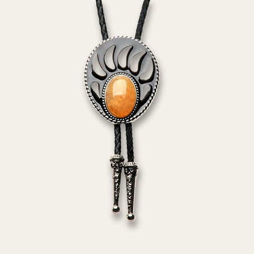 Bear Paw Bolo Tie, orange colorway