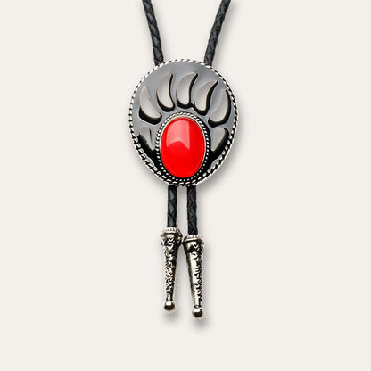 Bear paw bolo tie