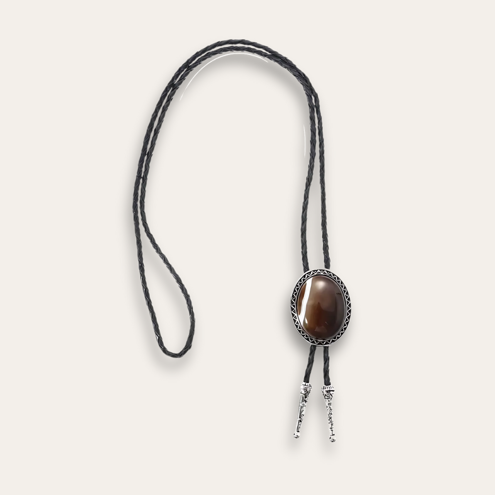 Brown bolo tie