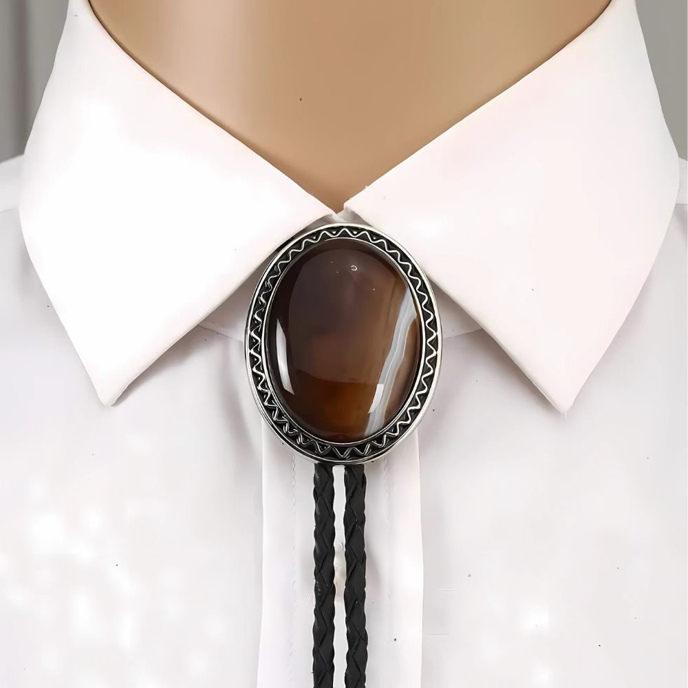 Brown bolo tie