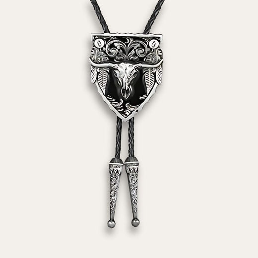 Buffalo Bolo Tie, silver colorway