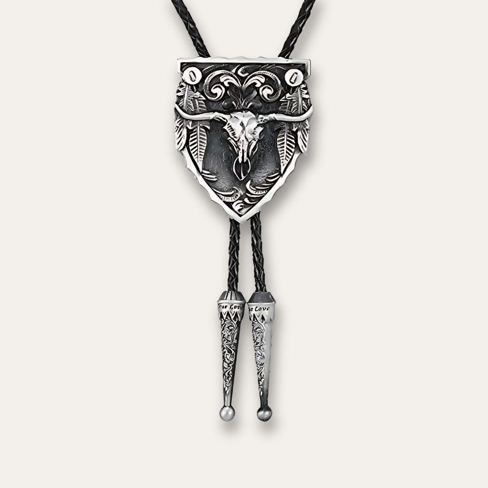 Buffalo bolo tie, black finish
