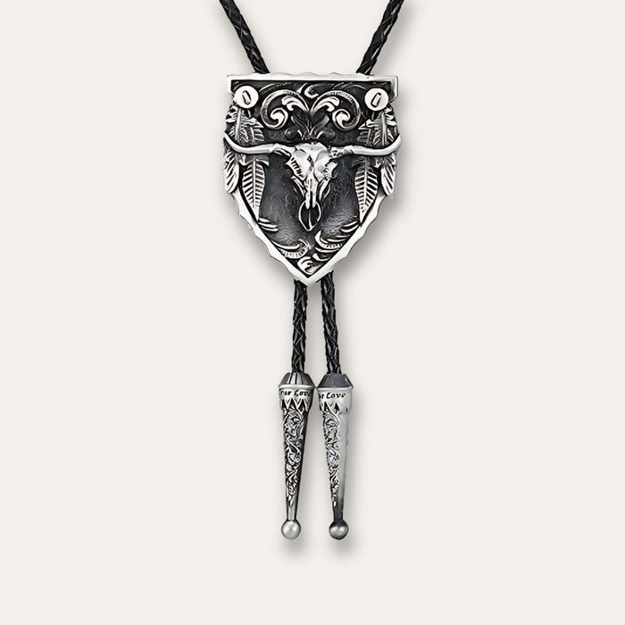 Buffalo bolo tie, black finish