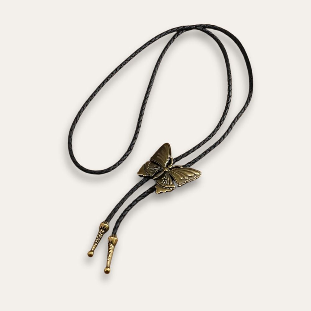 Butterfly bolo tie, bronze finish