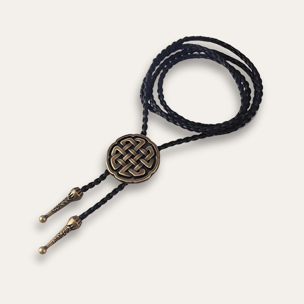 Celtic bolo tie, bronze finish