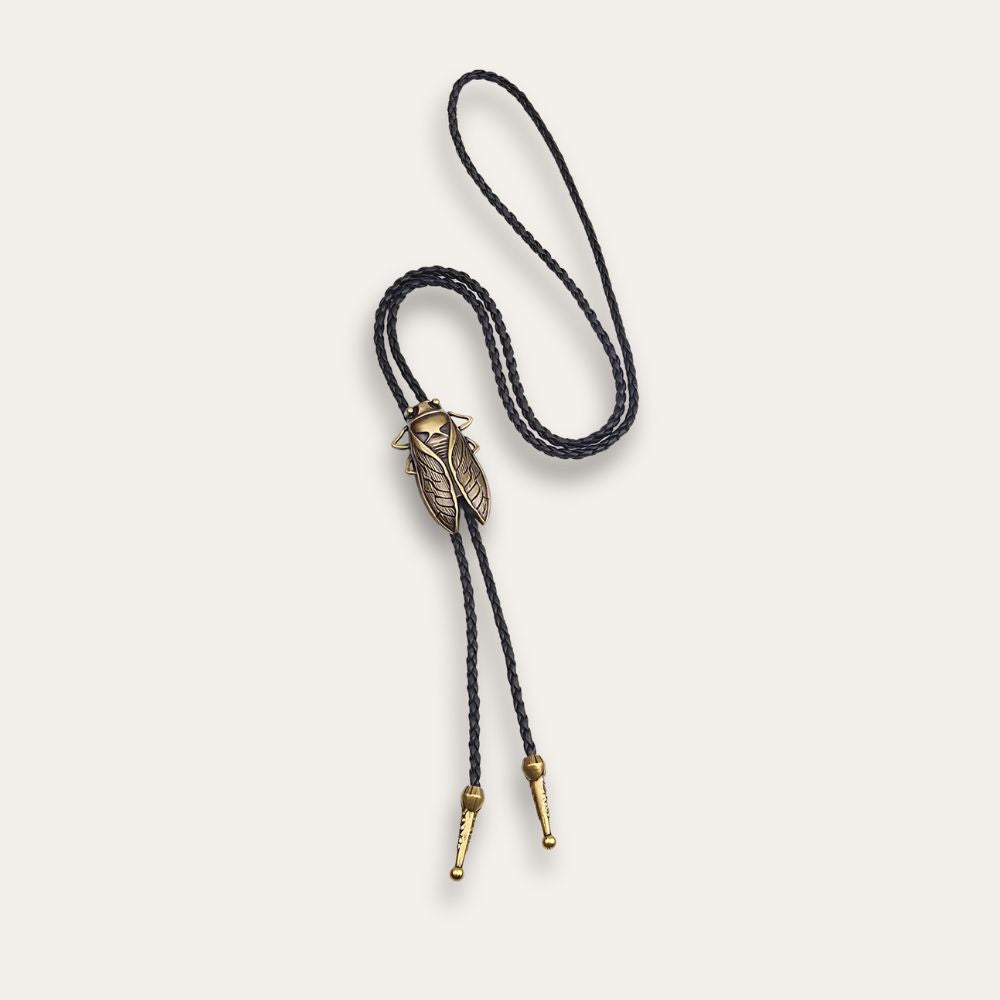 Cicada bolo tie, bronze finish
