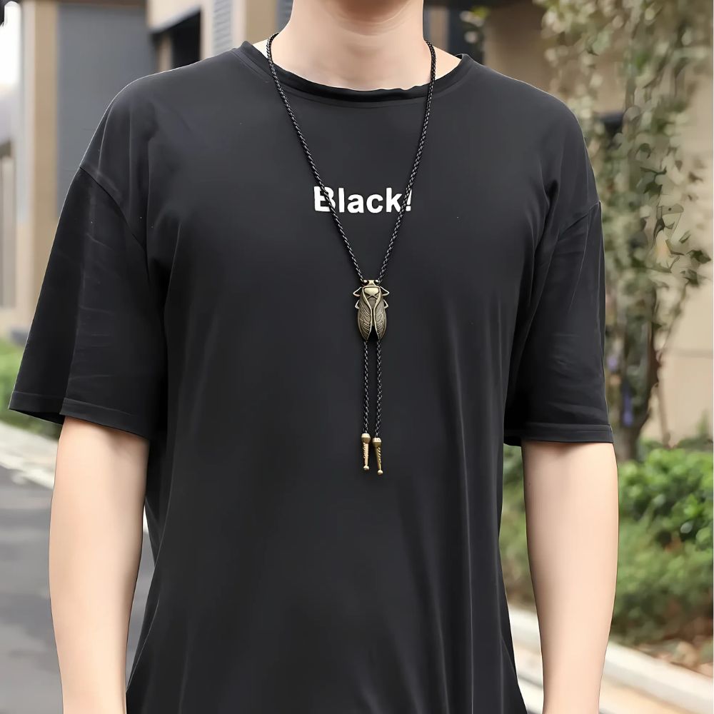 Cicada bolo tie