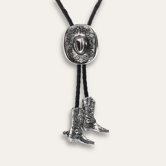 Cowboy boot bolo tie