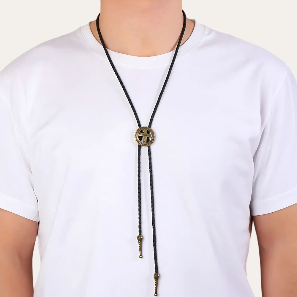 Cross bolo tie