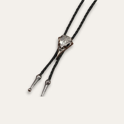 Crow skull bolo tie