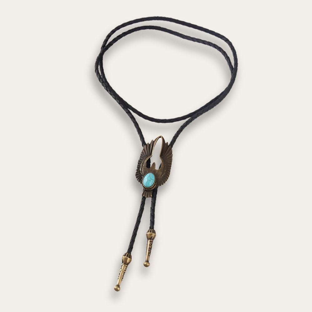 Eagle emblem bolo tie, bronze finish