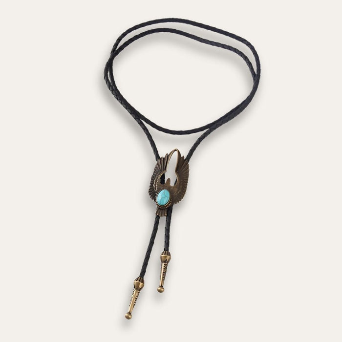 Eagle emblem bolo tie, bronze finish