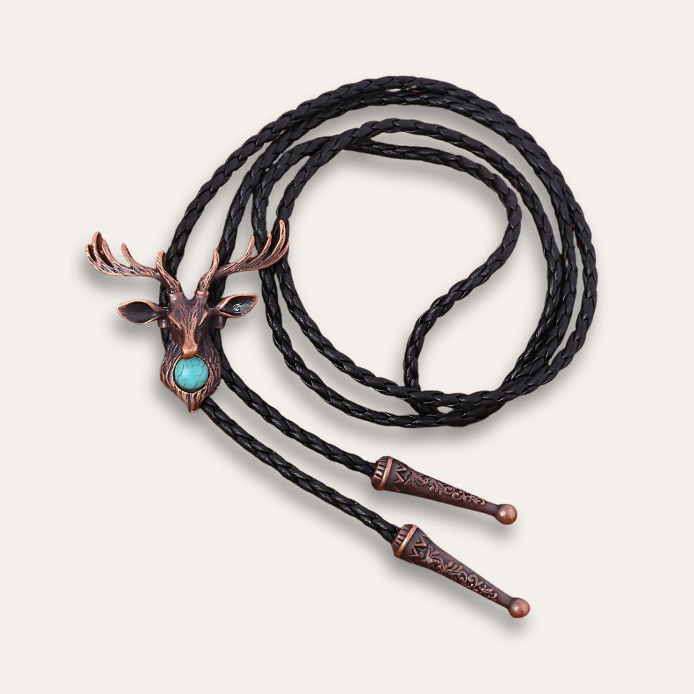 Elk bolo tie, bronze finish