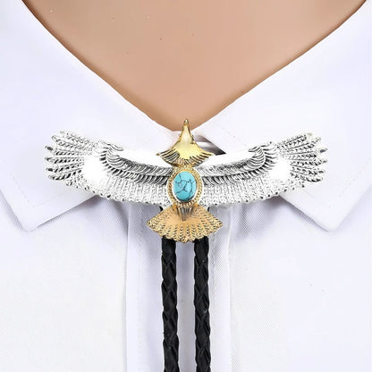 Gold eagle bolo tie