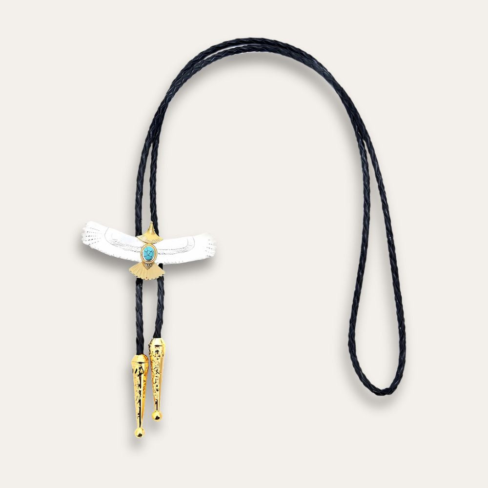 Gold eagle bolo tie