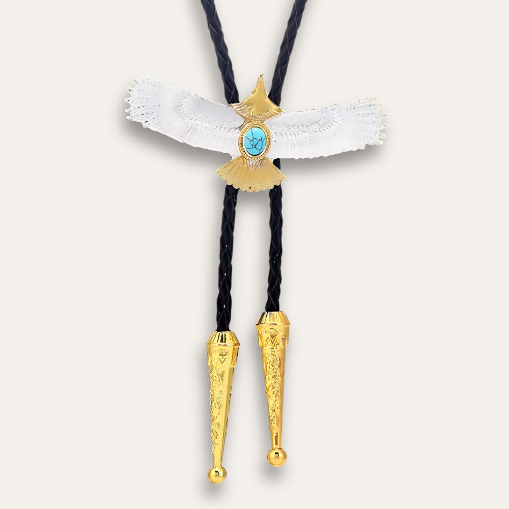 Gold eagle bolo tie