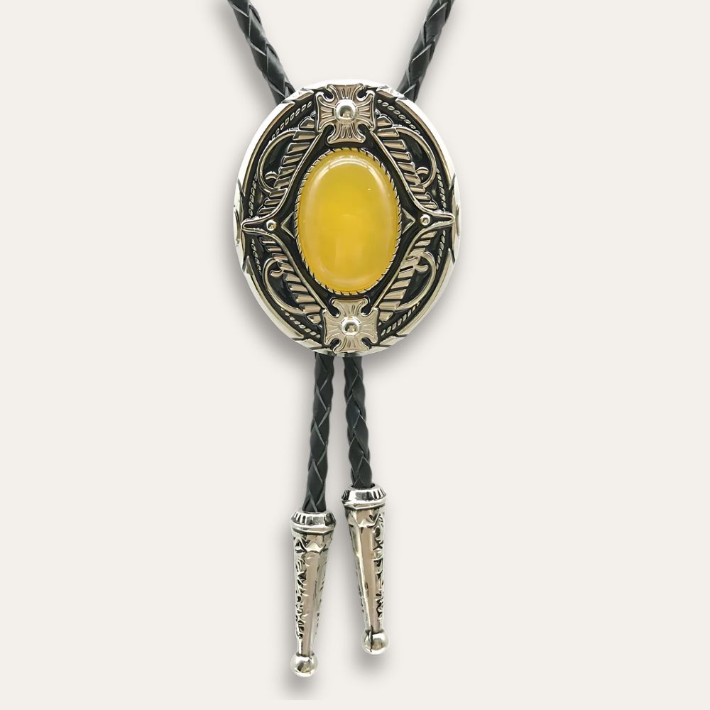 Goth bolo tie, yellow finish