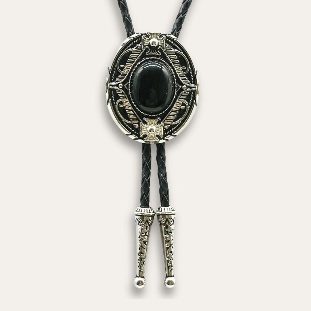 Goth bolo tie, black finish