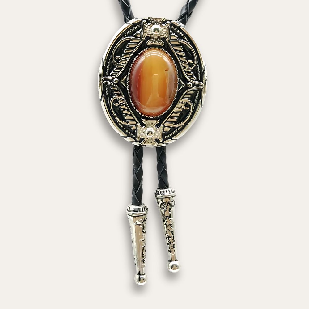 Goth bolo tie, orange finish