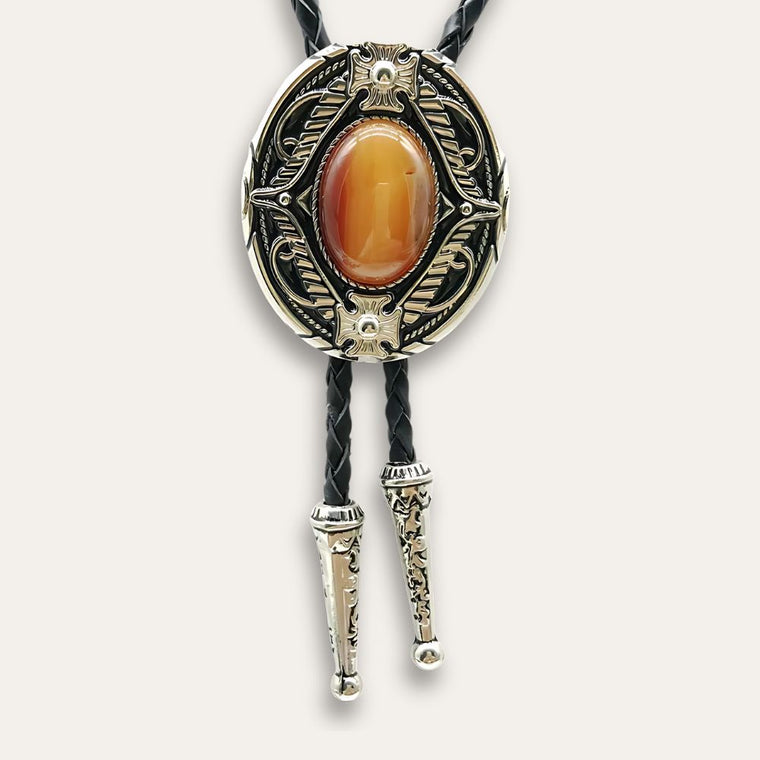 Goth bolo tie, orange finish