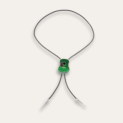 Guitar Bolo Tie, green colorway
