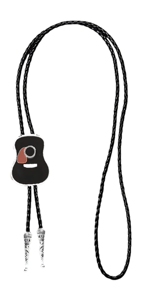 Guitar Bolo Tie, black colorway