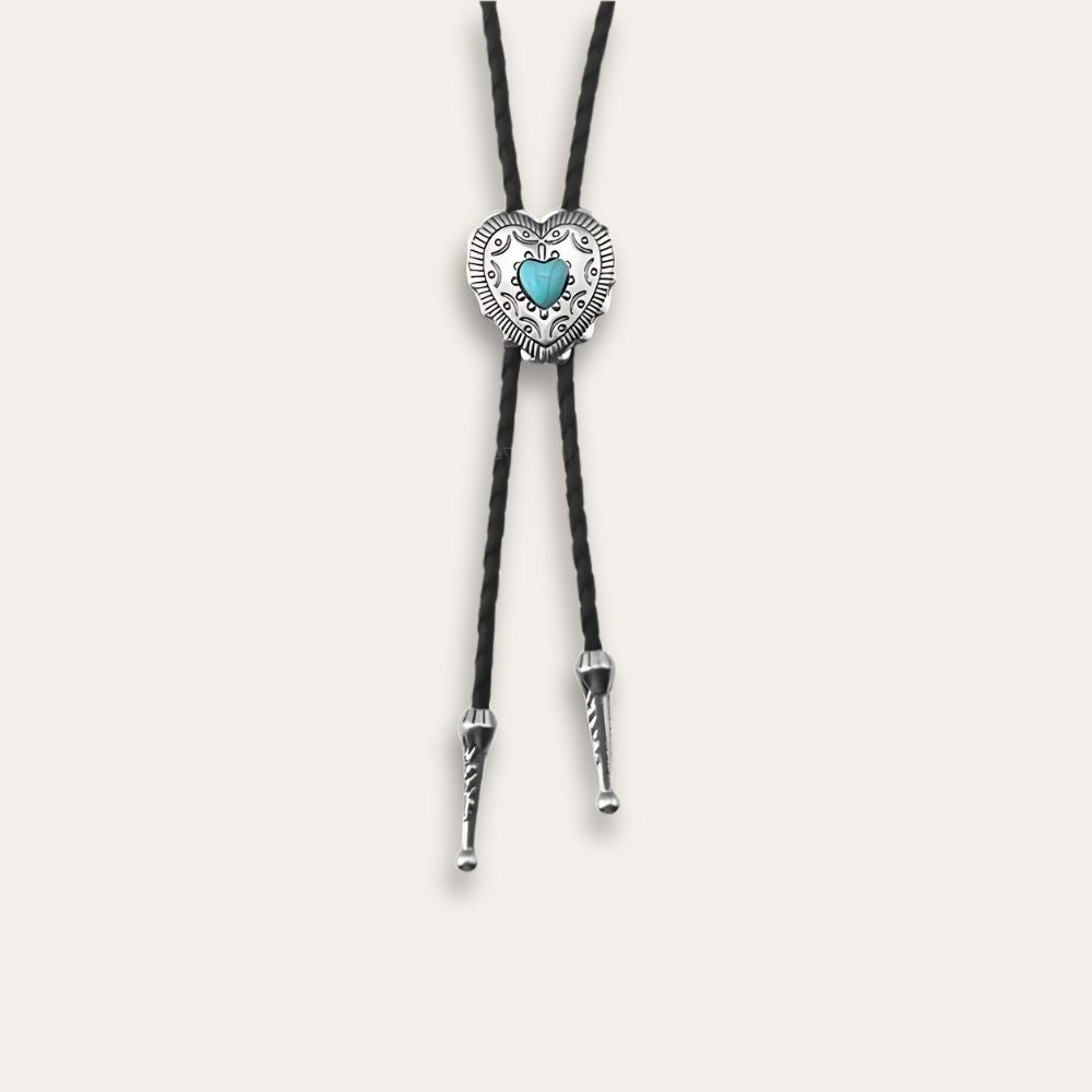 Heart bolo tie, black finish