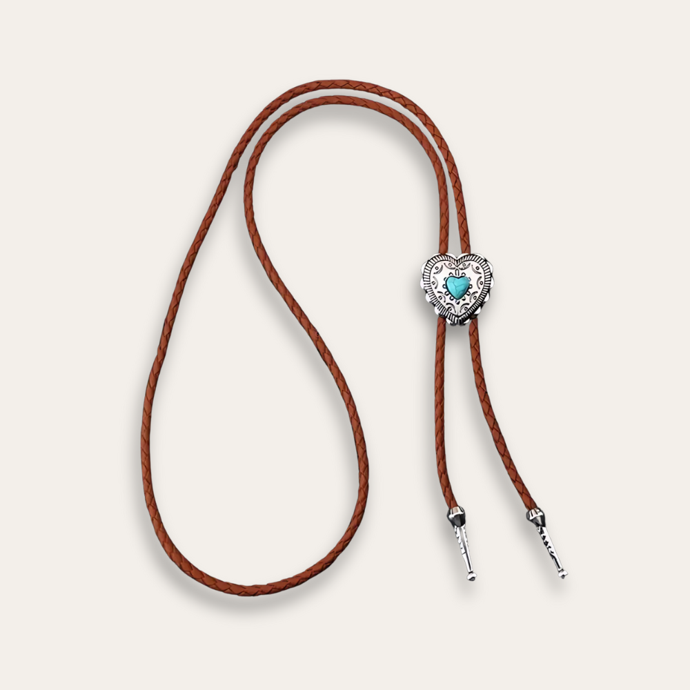 Heart bolo tie, brown finish
