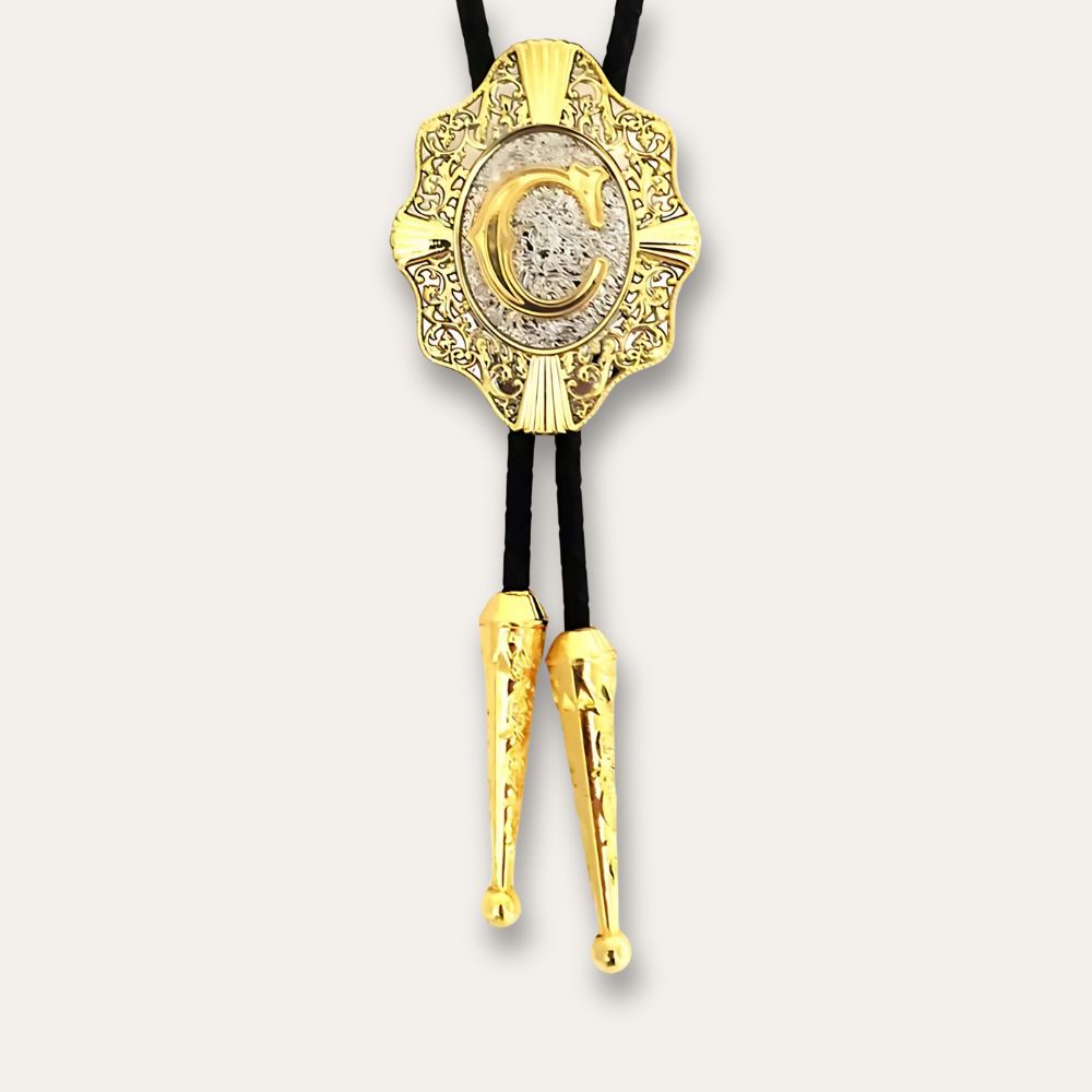 Letter bolo tie, c finish