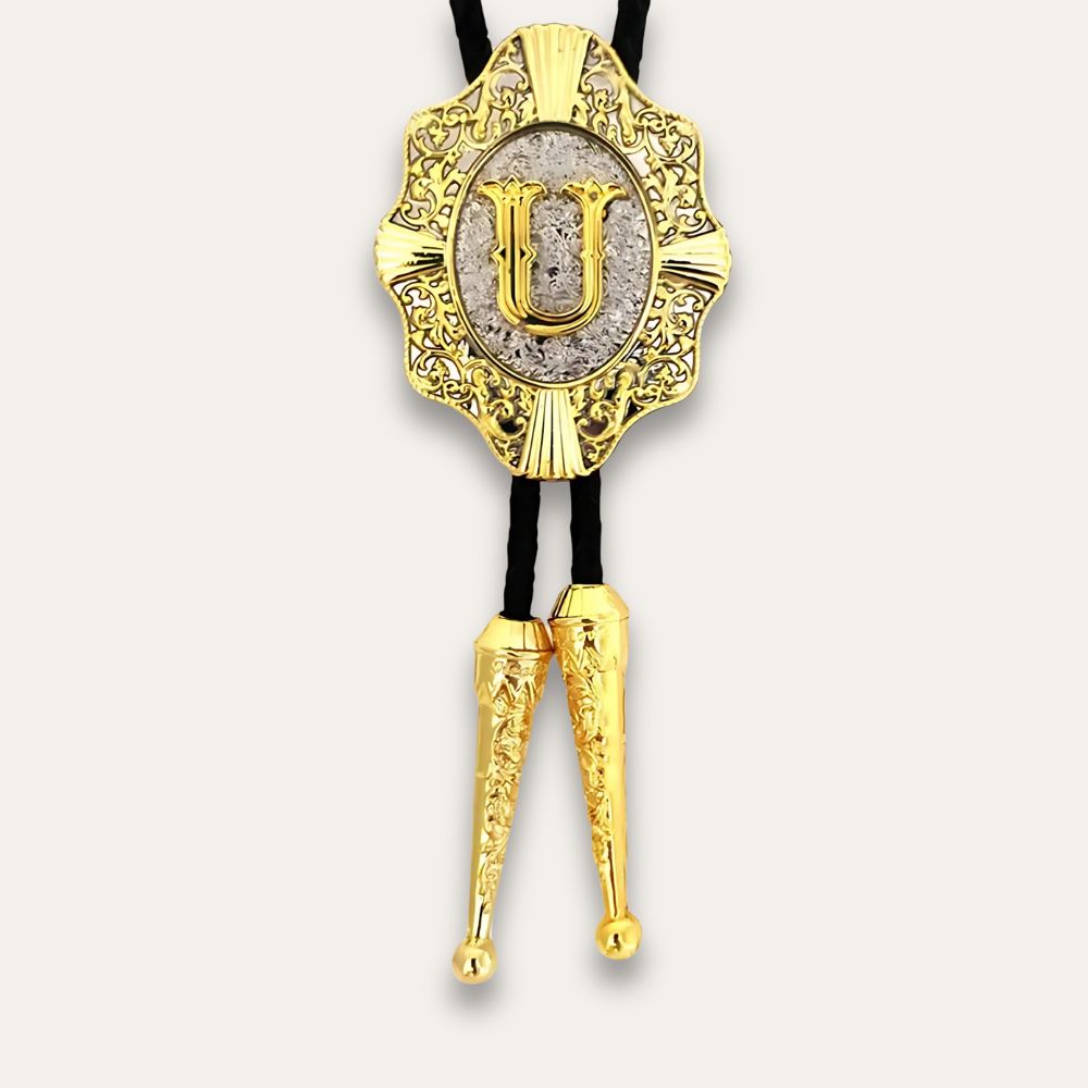 Letter bolo tie, u finish