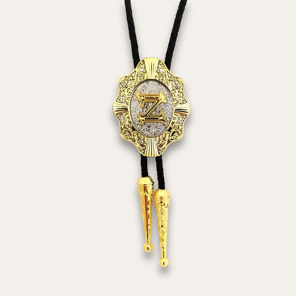 Letter bolo tie, z finish