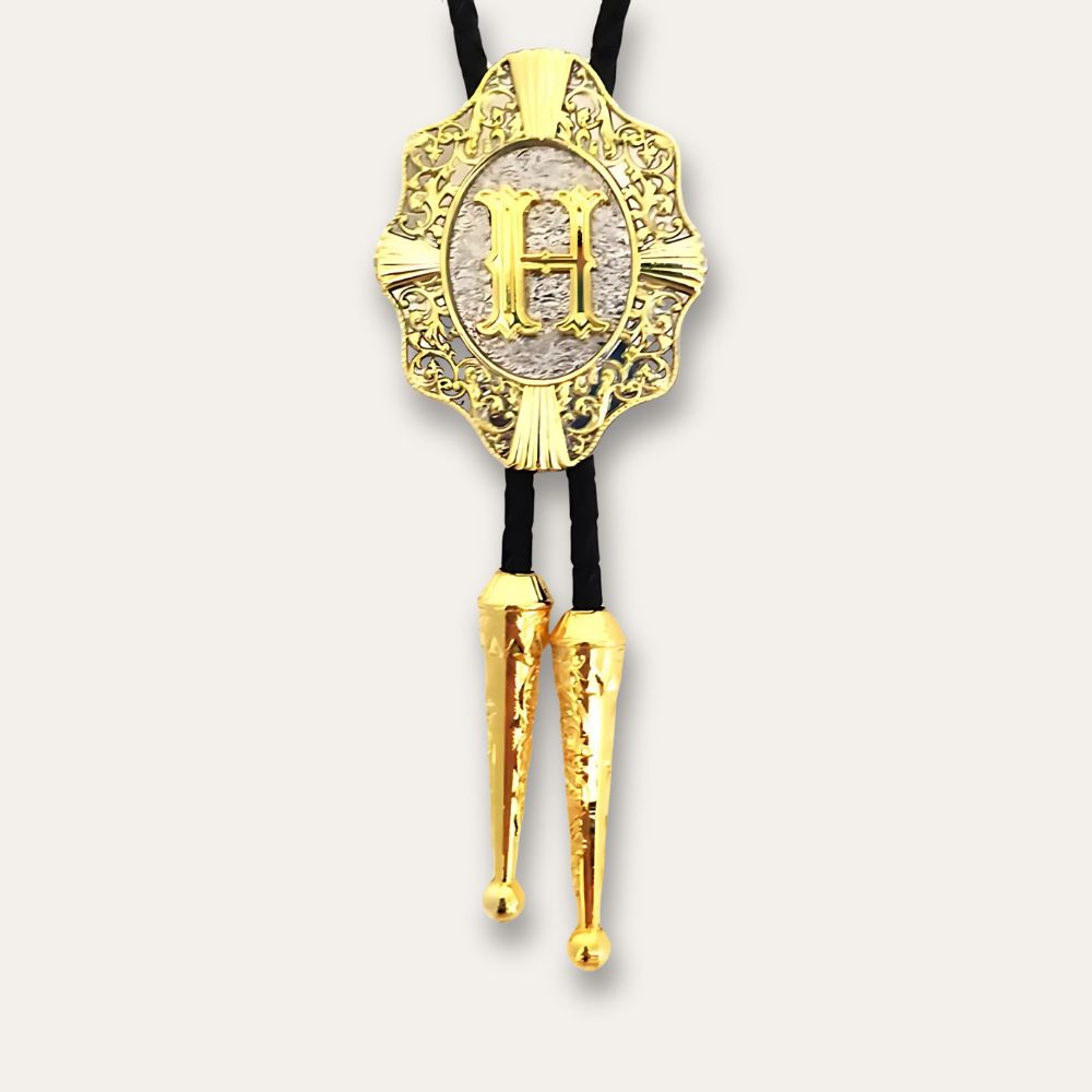 Letter bolo tie, h finish