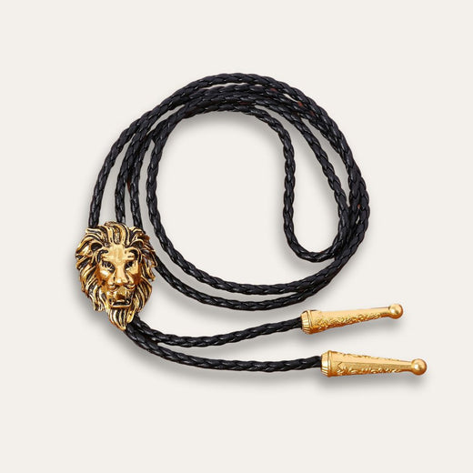 Lion Head Bolo Tie, yellow colorway