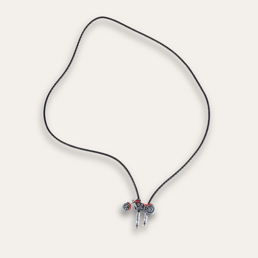 Motorcycle Bolo Tie, red colorway