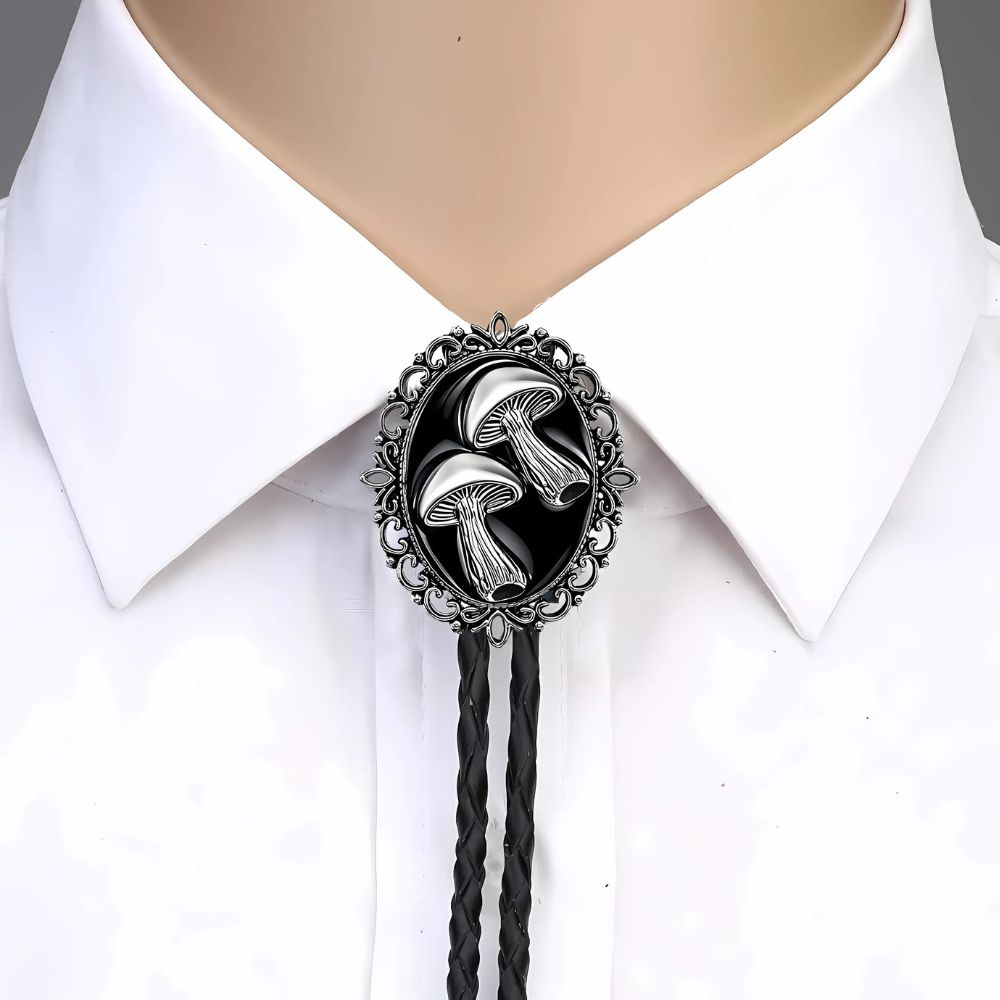 Mushroom bolo tie