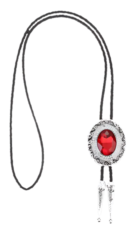 Round Rhinestone Bolo Tie