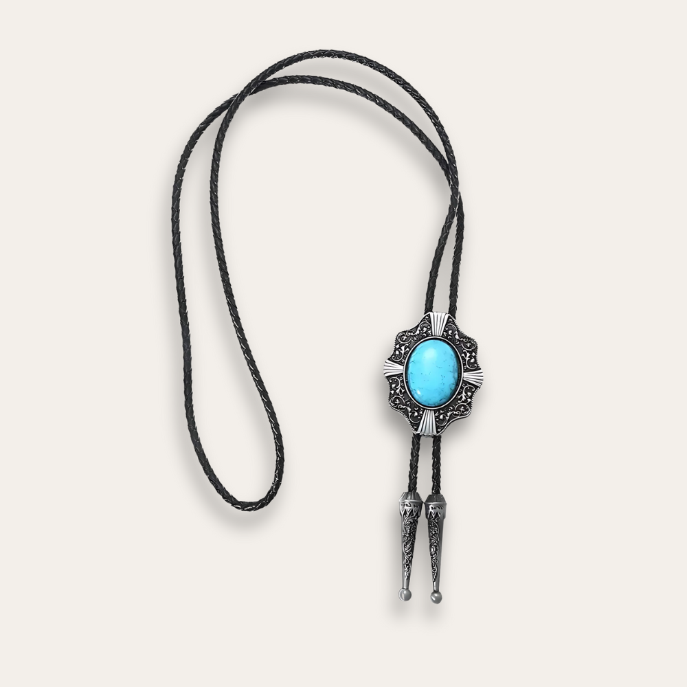 Sterling turquoise bolo tie